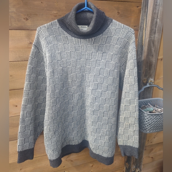 Braemar Sweaters - "Braemar by Jeremy Scott" Wool Blend Turtleneck - Medium - 1990s Vintage